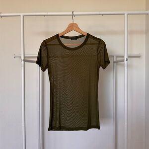 ALLCHIC - GREEN MESH TOP - MEDIUM